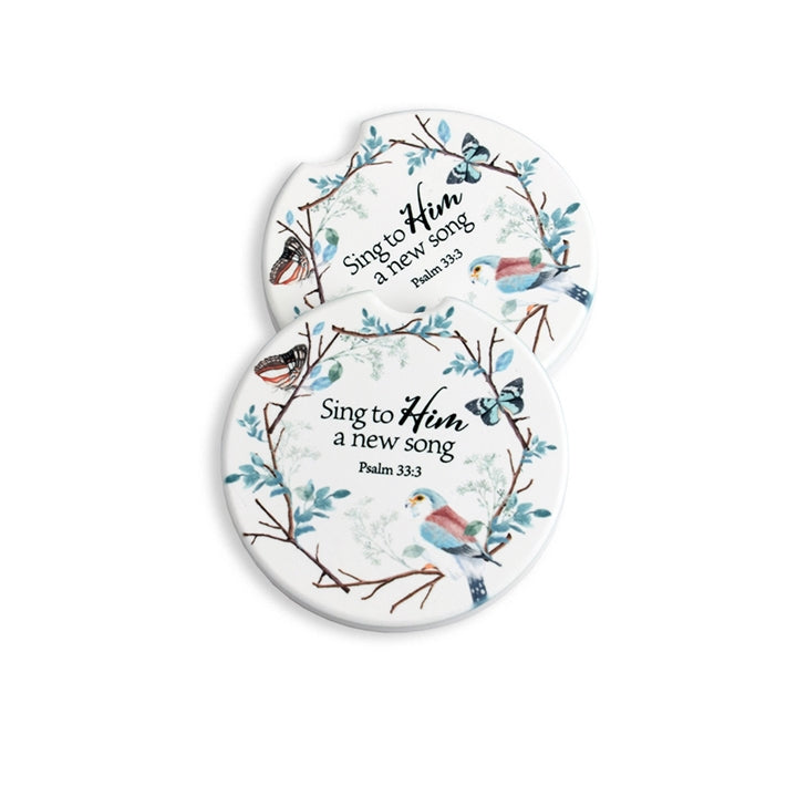 Faithful Birds And Butterflies Car Coaster Set