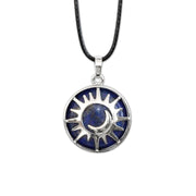 Lapis Gemstone Sun & Moon Necklace