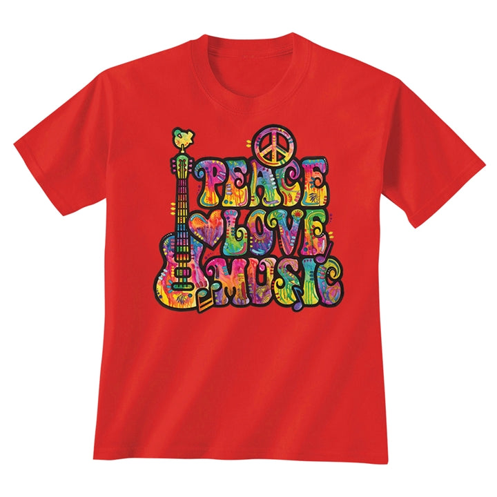 Colorful Peace Love Music Tee