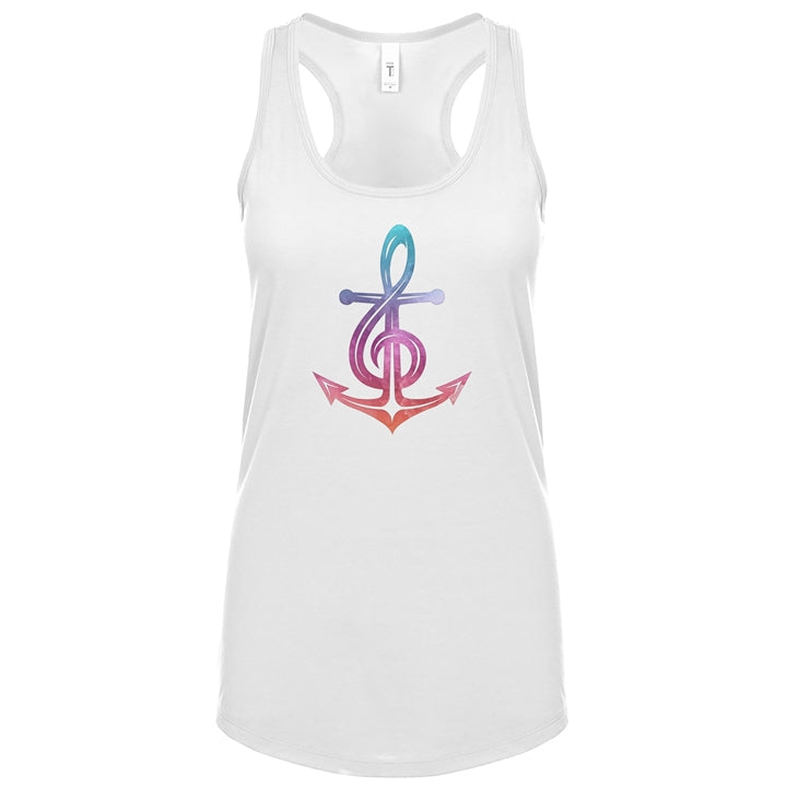 Colorful Anchor Your Trebles Away Tank Top