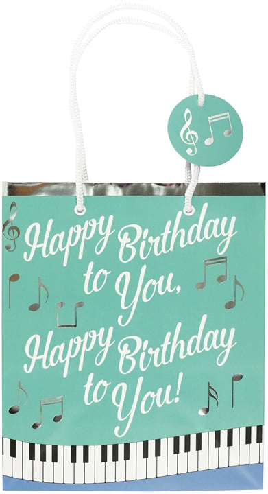 Piano Keys and Music Happy Birthday Gift Bag