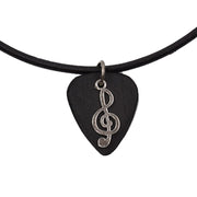 African Ebony Exotic Wood Guitar Pick Necklace