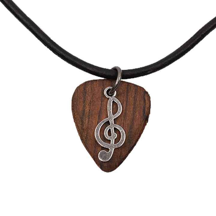 Becote Wood Exotic Wood Guitar Pick Necklace