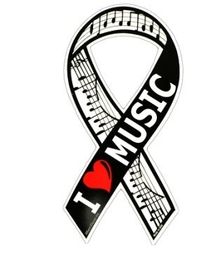 I Love Music Sheet Music Ribbon Magnet