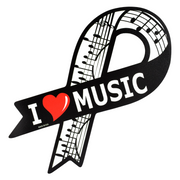 I Love Music Sheet Music Ribbon Magnet