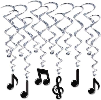 Black Musical Note Swirly Whirls
