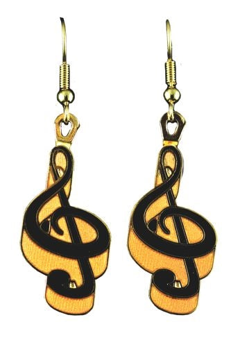 3D Shadowed Treble Clef Earrings
