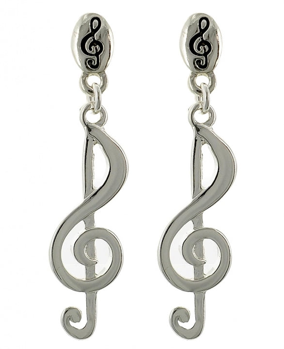 Treble Clef Clip-On Earrings
