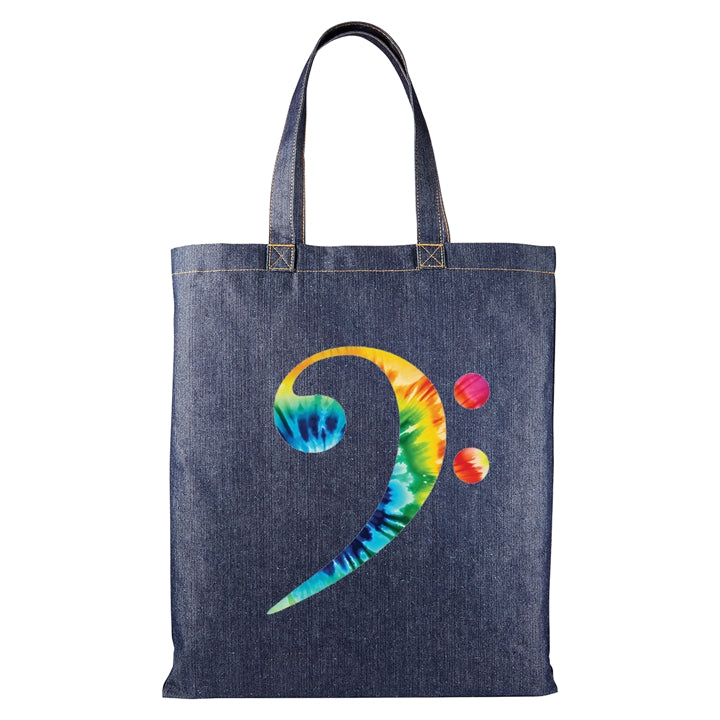 Tie Dye Music Expressions Denim Tote Bag