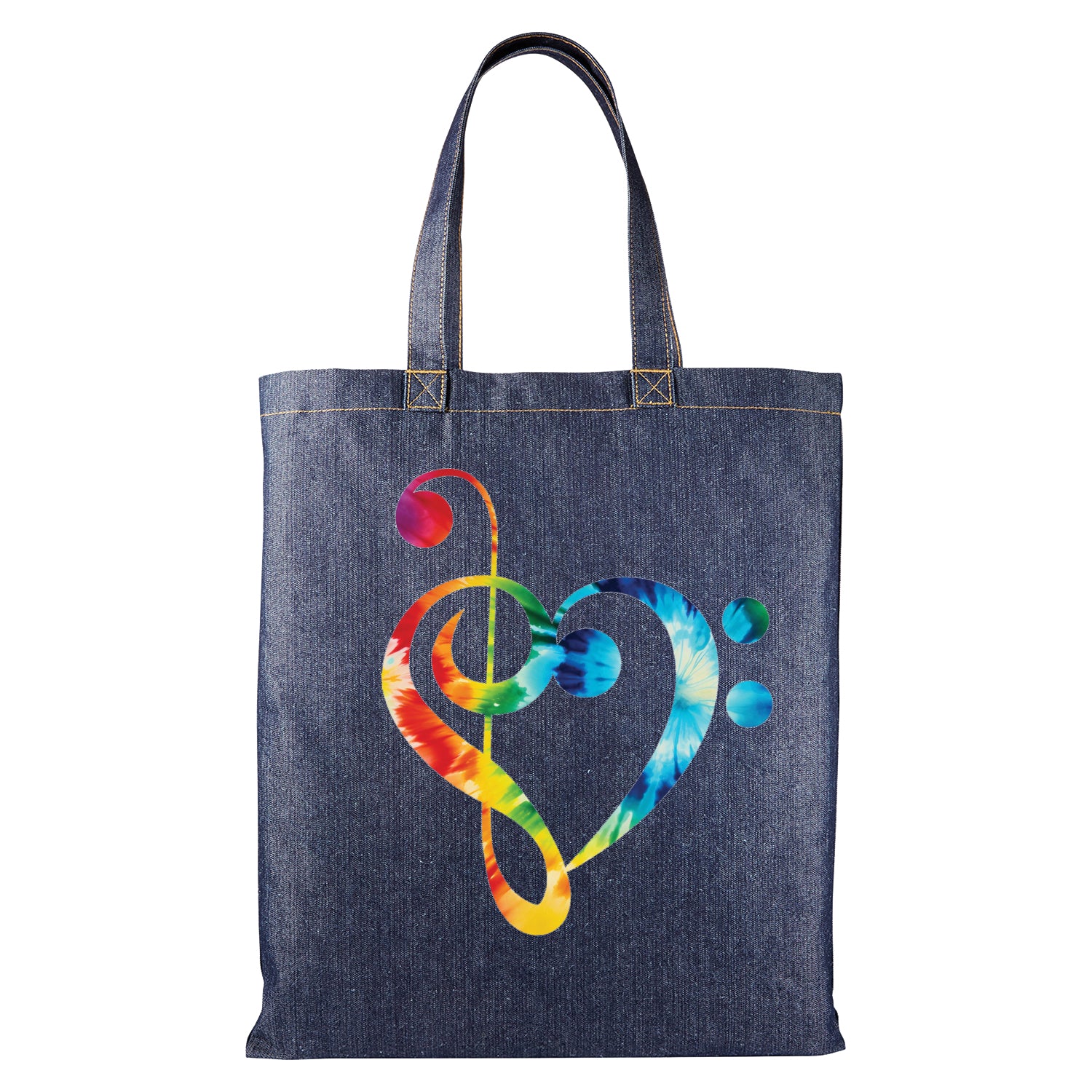 Tie Dye Music Expressions Denim Tote Bag