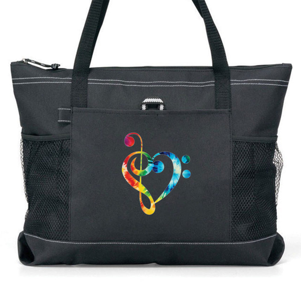 Tie Dye Music Expressions Colorful Carry All Totes