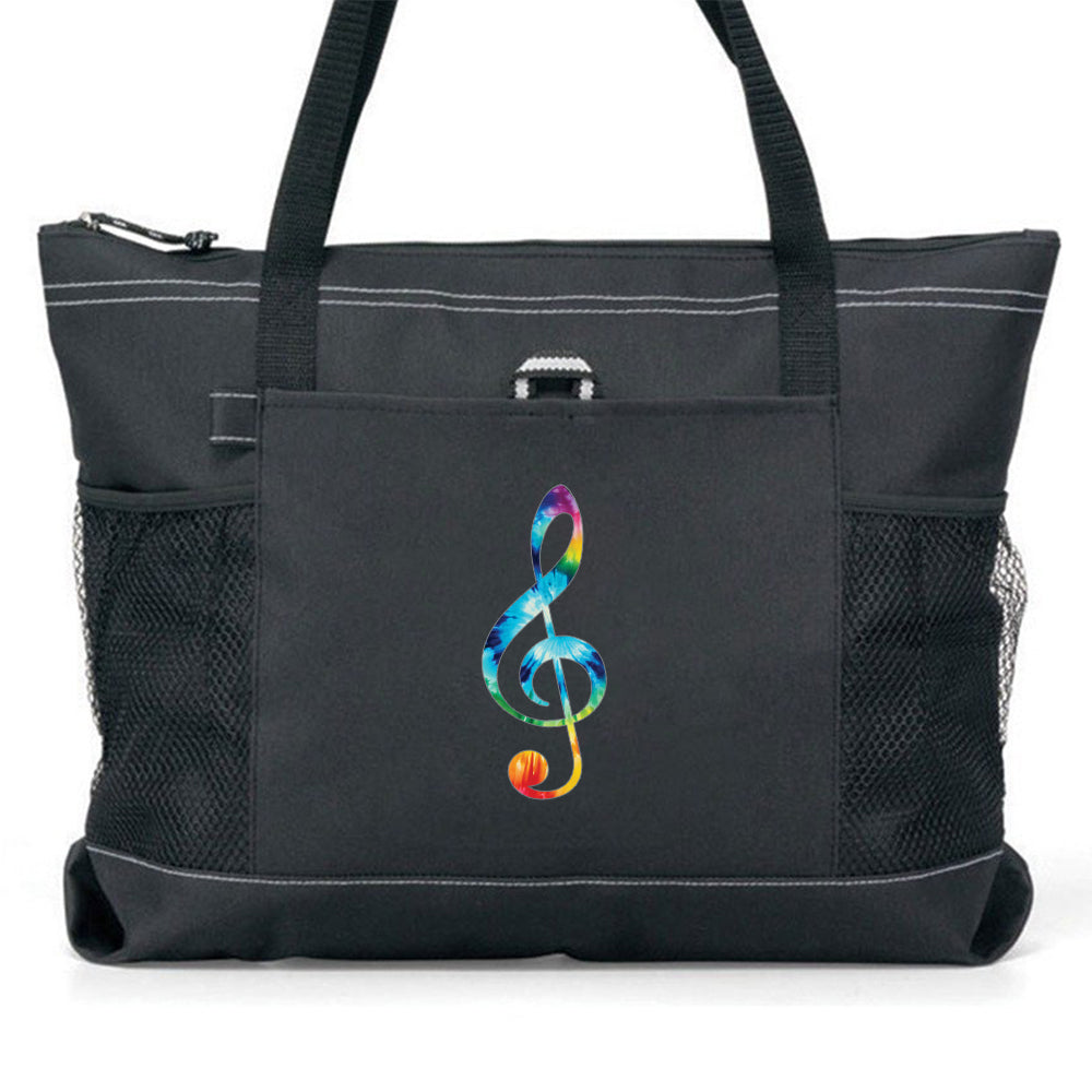 Tie Dye Music Expressions Colorful Carry All Totes
