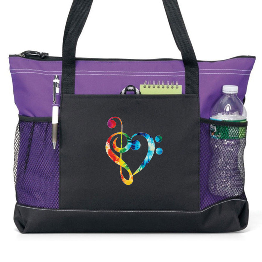 Tie Dye Music Expressions Colorful Carry All Totes