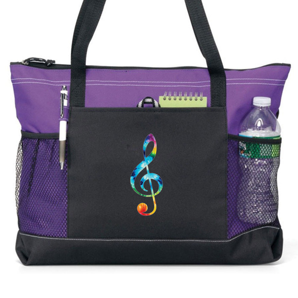 Tie Dye Music Expressions Colorful Carry All Totes