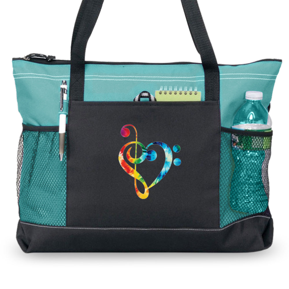 Tie Dye Music Expressions Colorful Carry All Totes