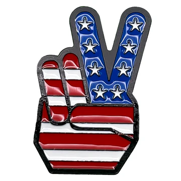 US Flag Peace Sign Lapel Pin