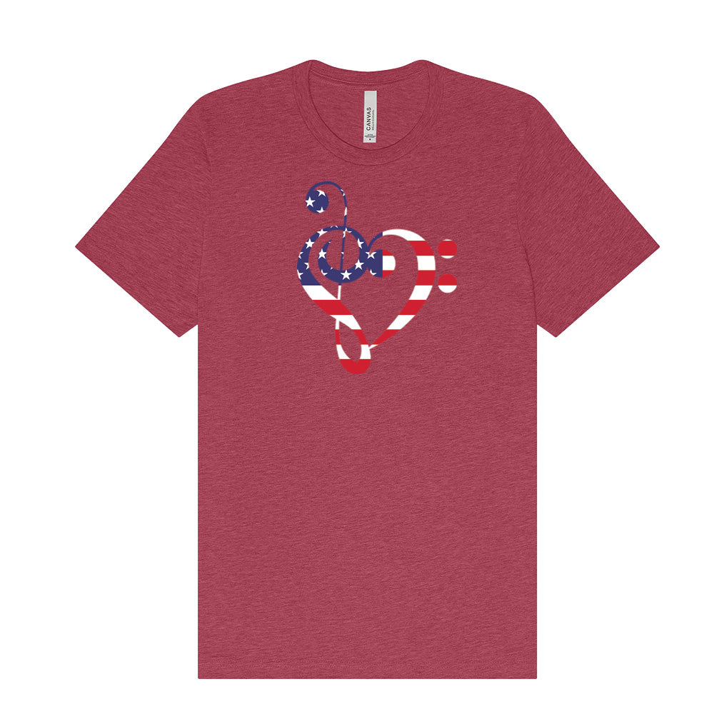 Patriotic Heart Of Clefs T-Shirt