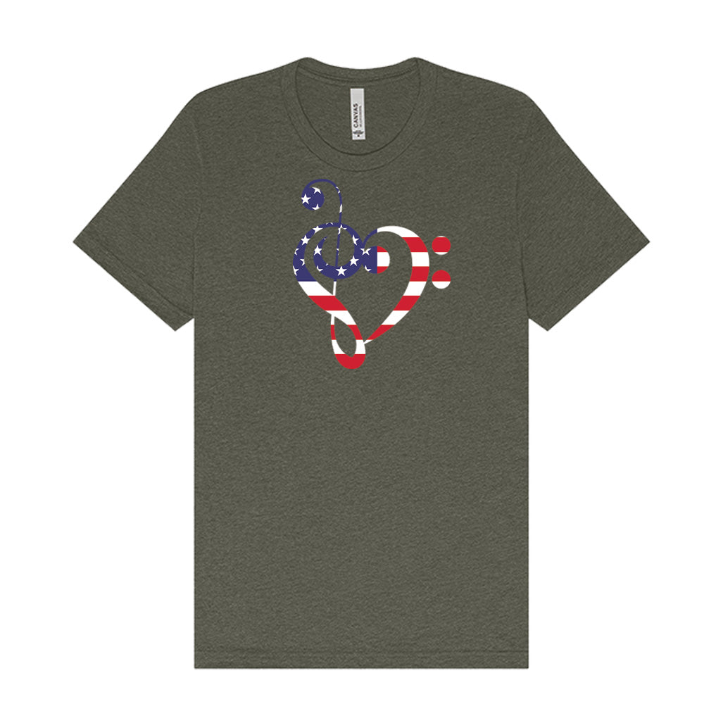 Patriotic Heart Of Clefs T-Shirt