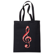 Candy Cane Clef Tote Bag