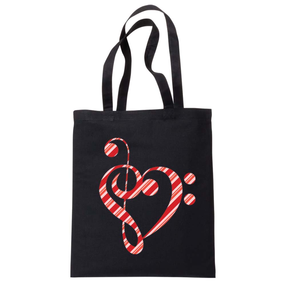 Candy Cane Clef Tote Bag