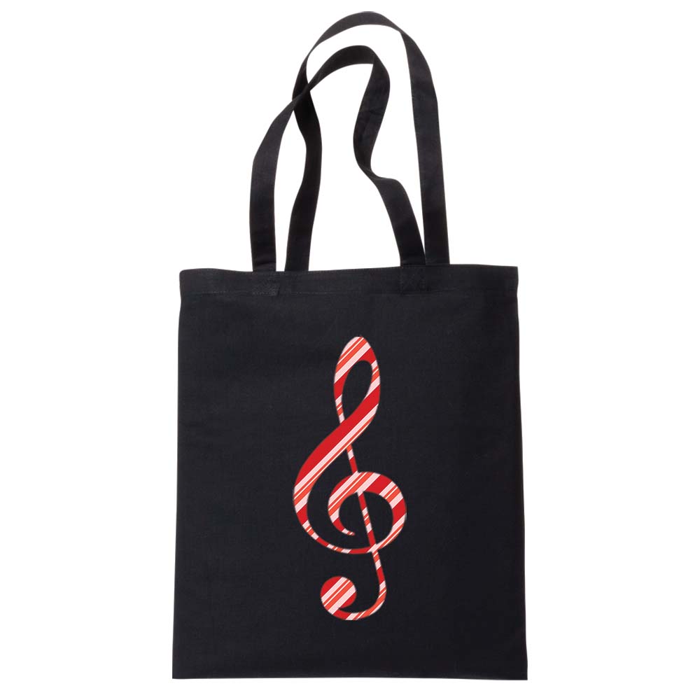 Candy Cane Clef Tote Bag