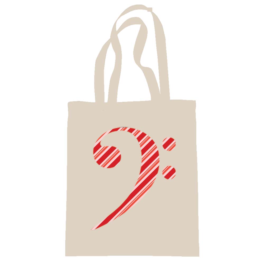 Candy Cane Clef Tote Bag