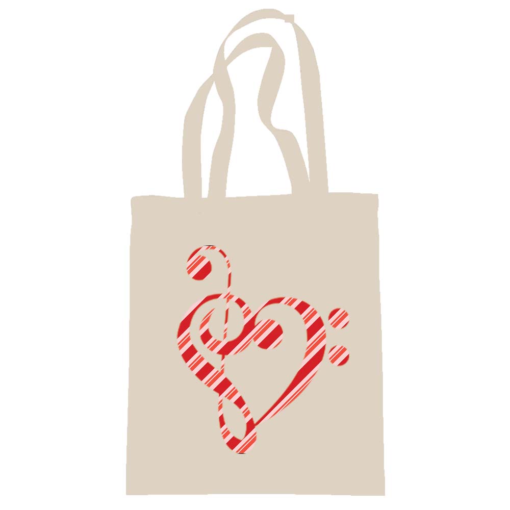 Candy Cane Clef Tote Bag