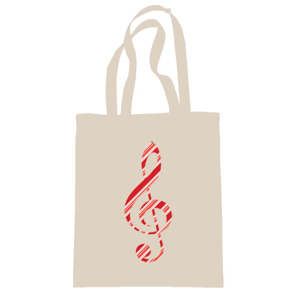 Candy Cane Clef Tote Bag