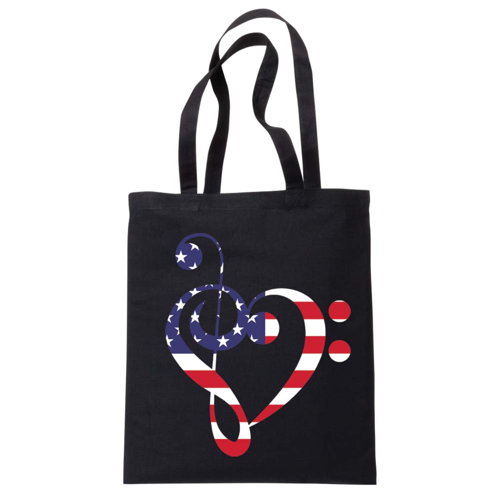 Patriotic American Flag Clef Tote Bag