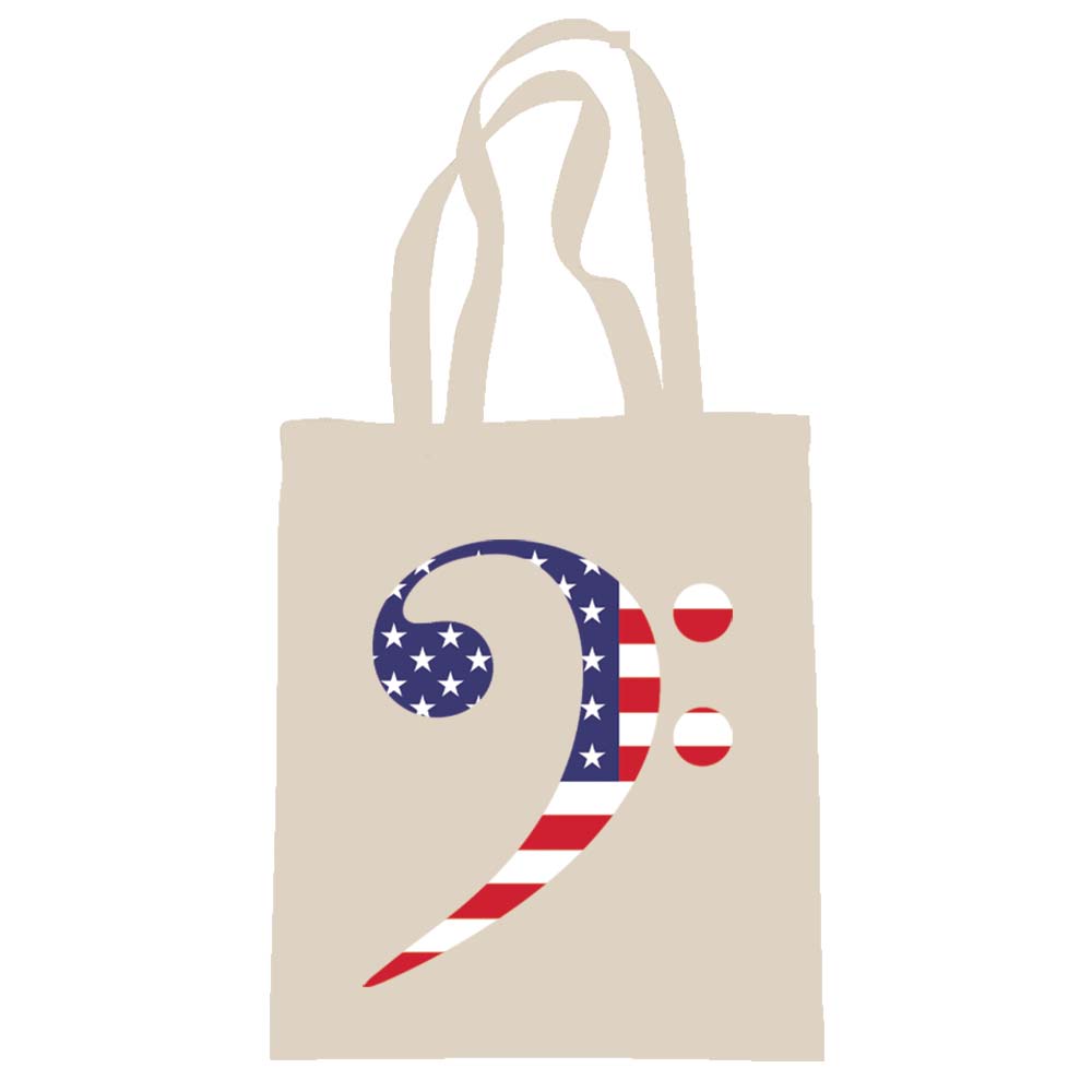 Patriotic American Flag Clef Tote Bag