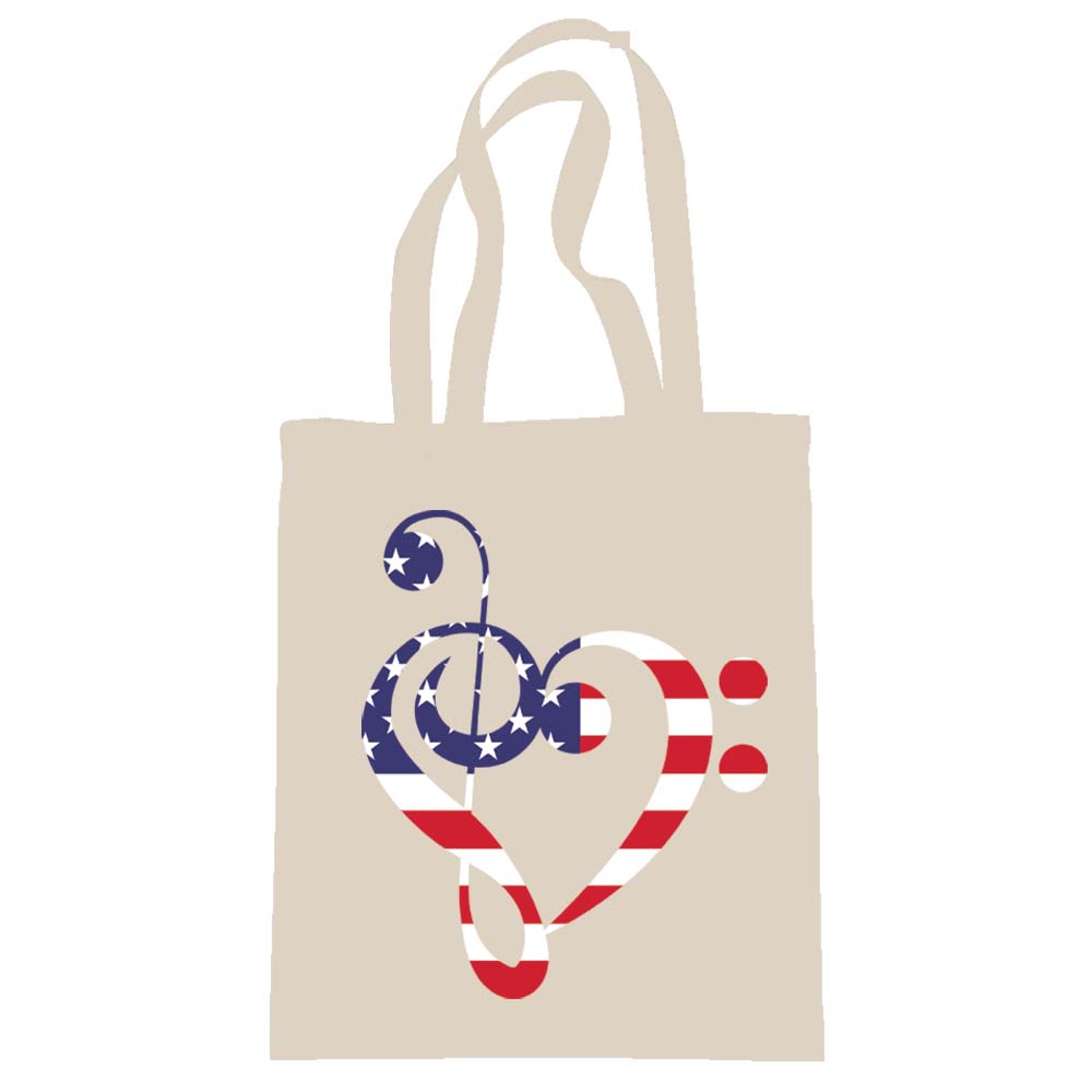 Patriotic American Flag Clef Tote Bag