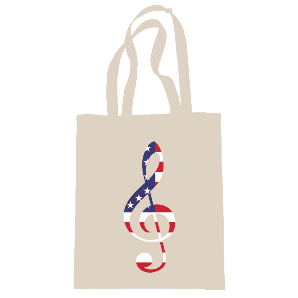 Patriotic American Flag Clef Tote Bag