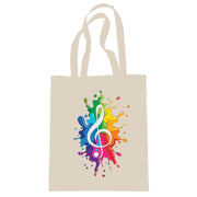 Treble Clef Splatter Tote Bag