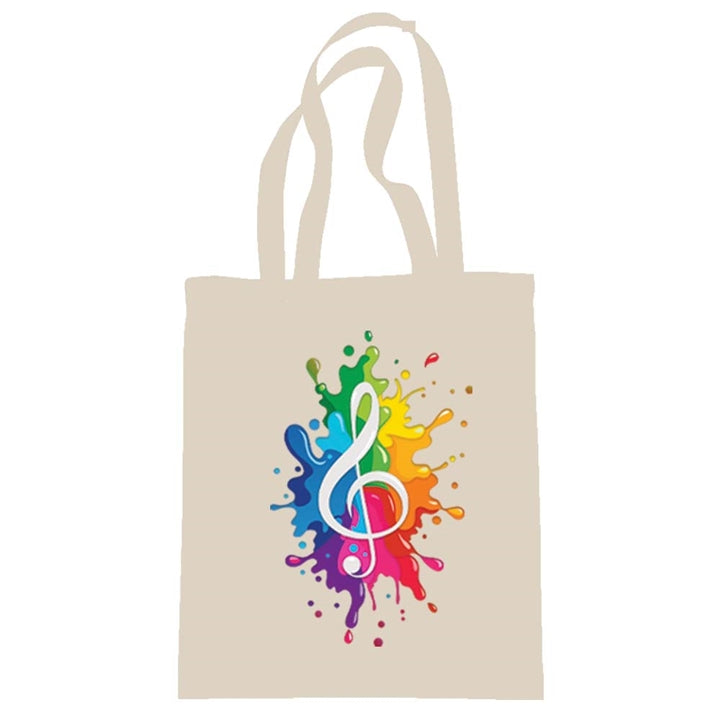 Treble Clef Splatter Tote Bag