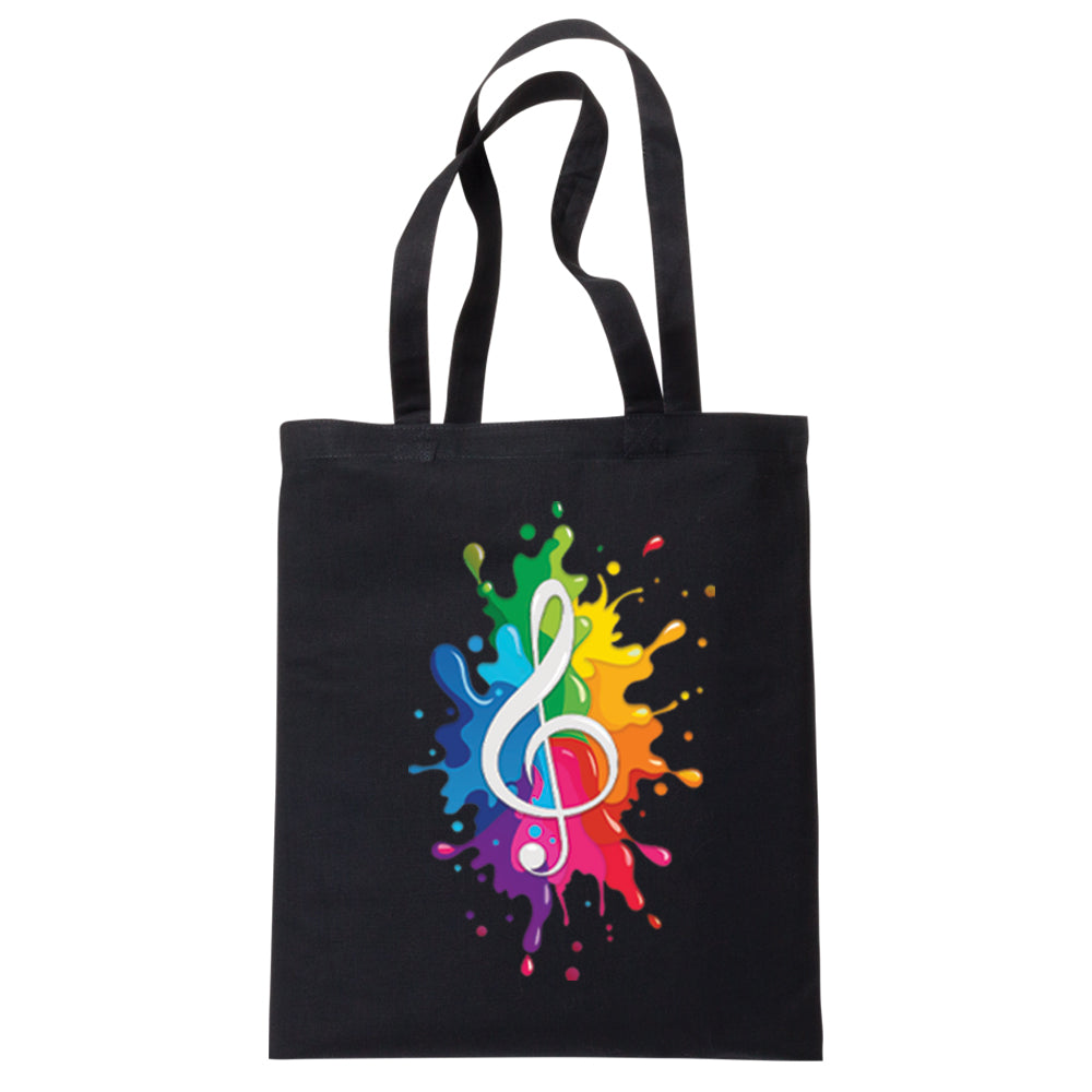 Treble Clef Splatter Tote Bag