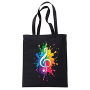 Treble Clef Splatter Tote Bag
