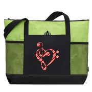 Candy Cane Clef Carry All Totes