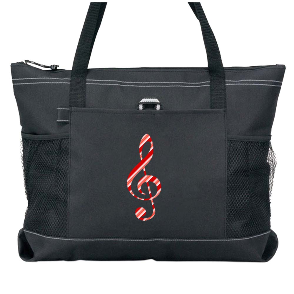 Candy Cane Clef Carry All Totes