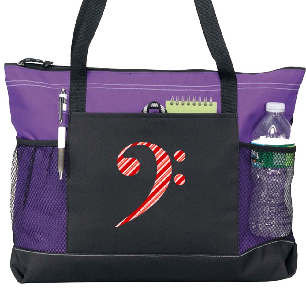 Candy Cane Clef Carry All Totes