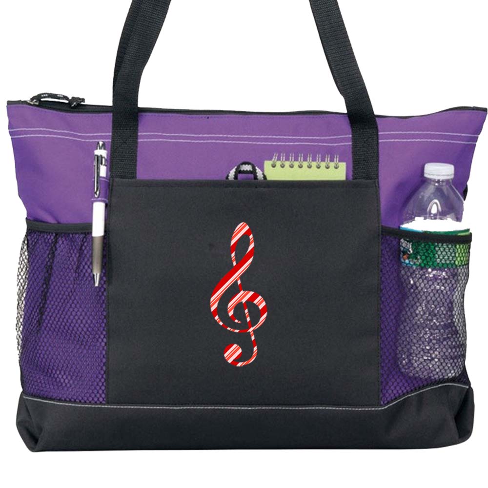 Candy Cane Clef Carry All Totes