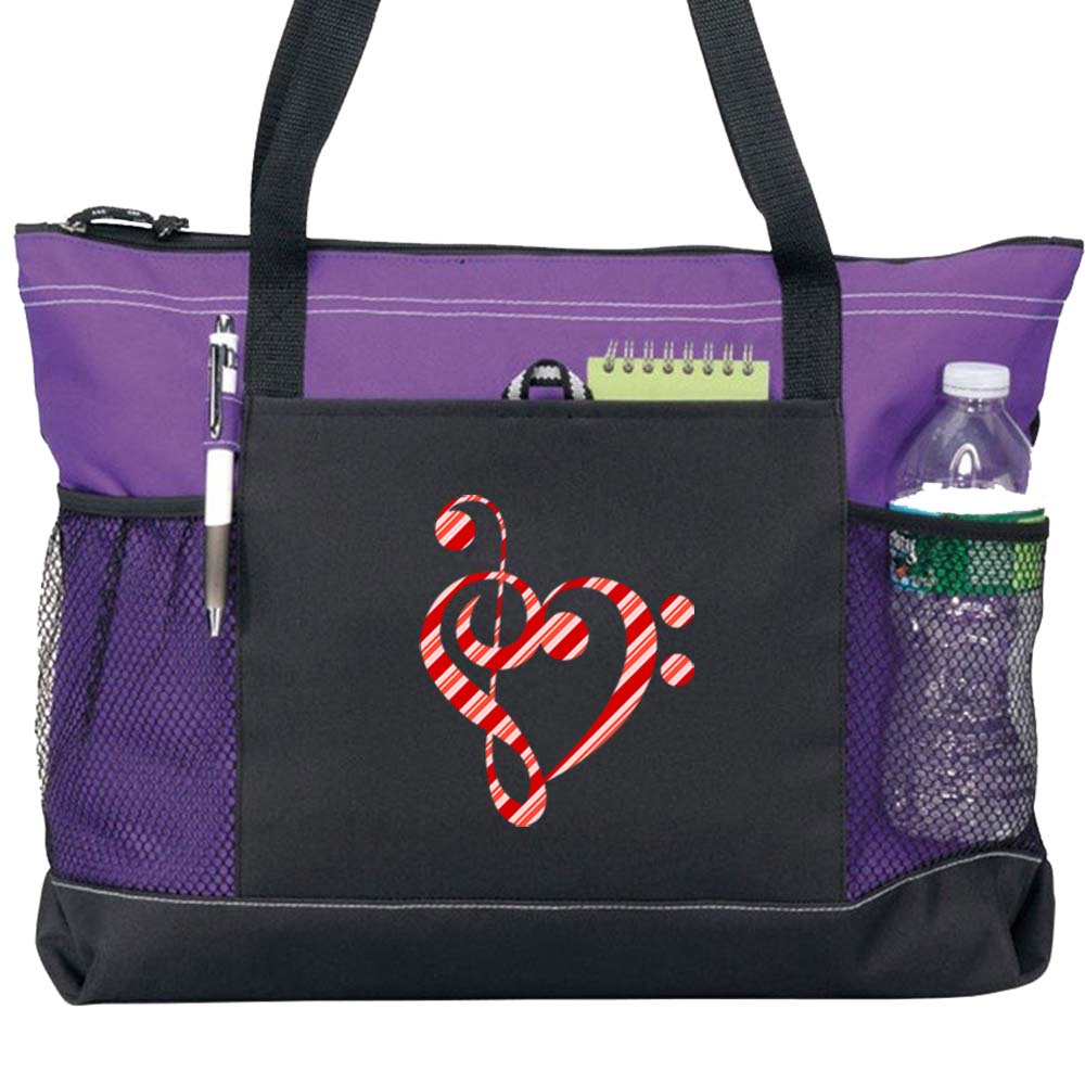 Candy Cane Clef Carry All Totes