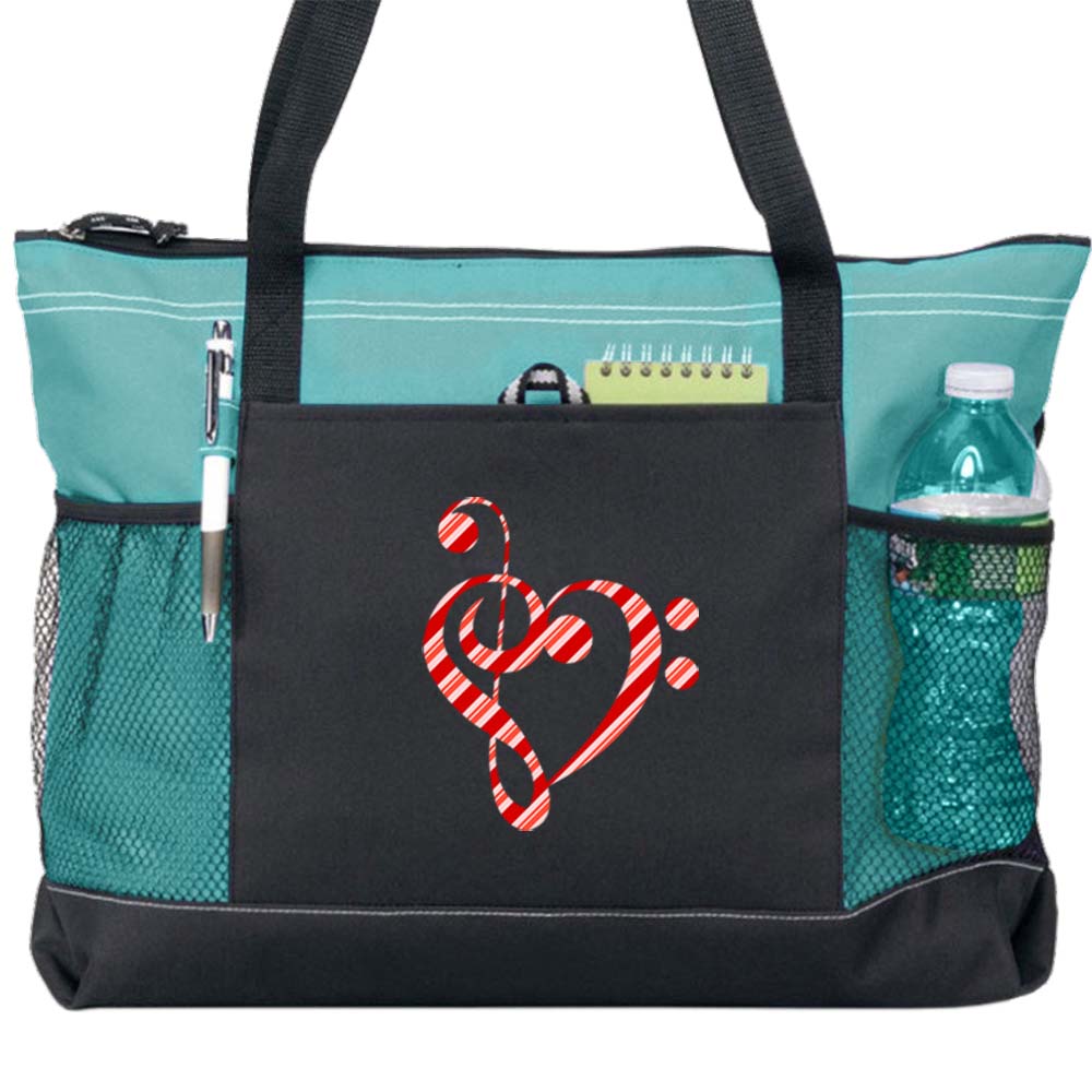 Candy Cane Clef Carry All Totes