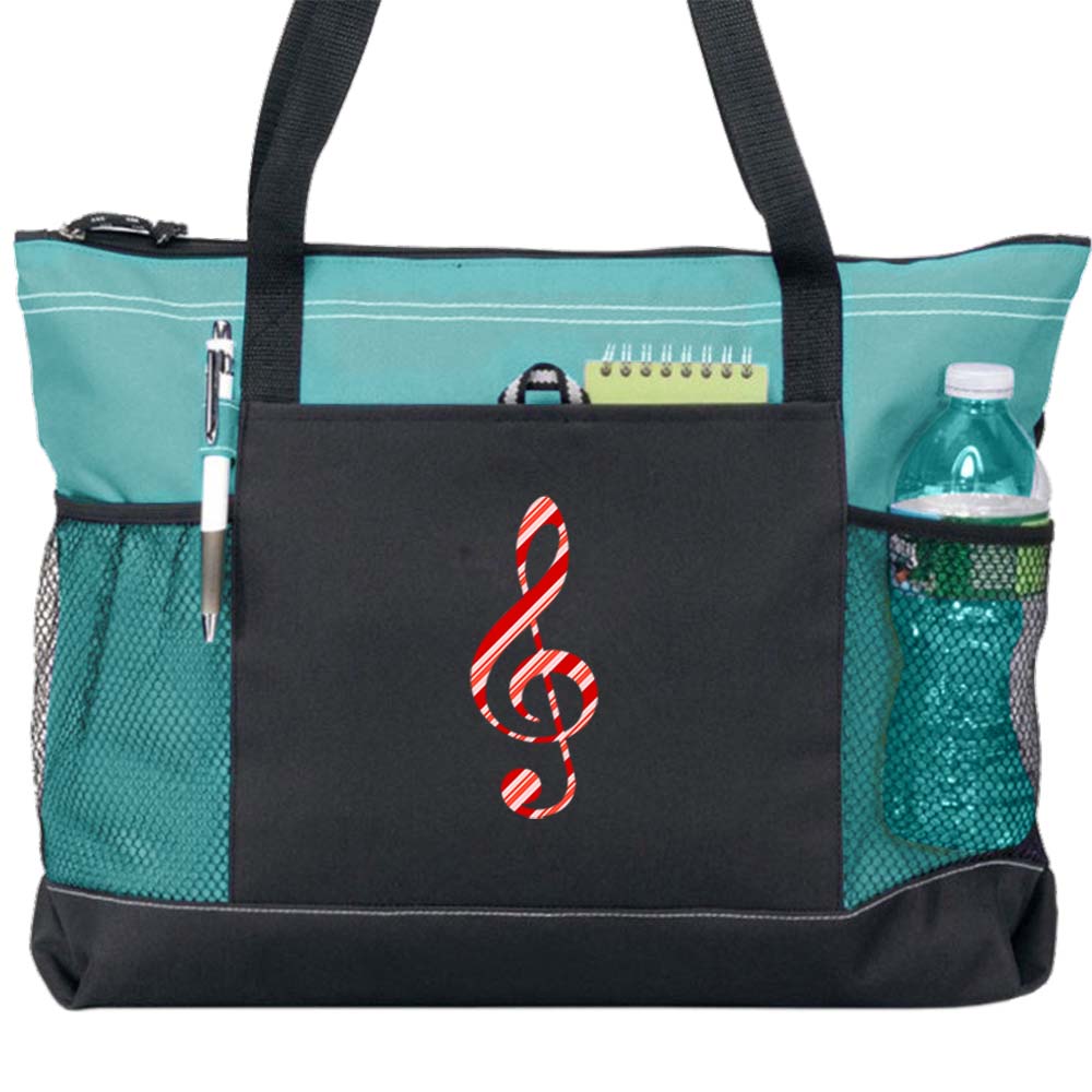 Candy Cane Clef Carry All Totes