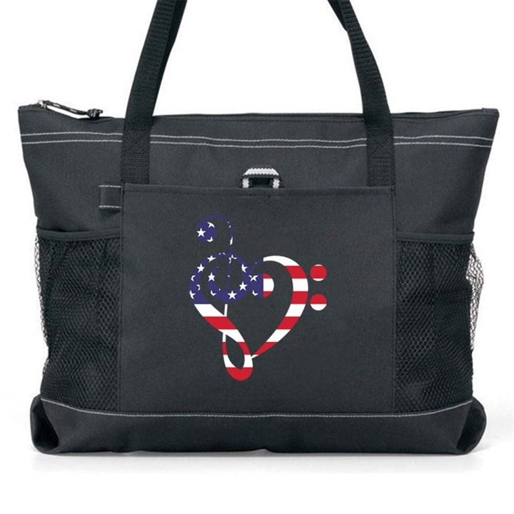 American Flag Clef Carry All Totes