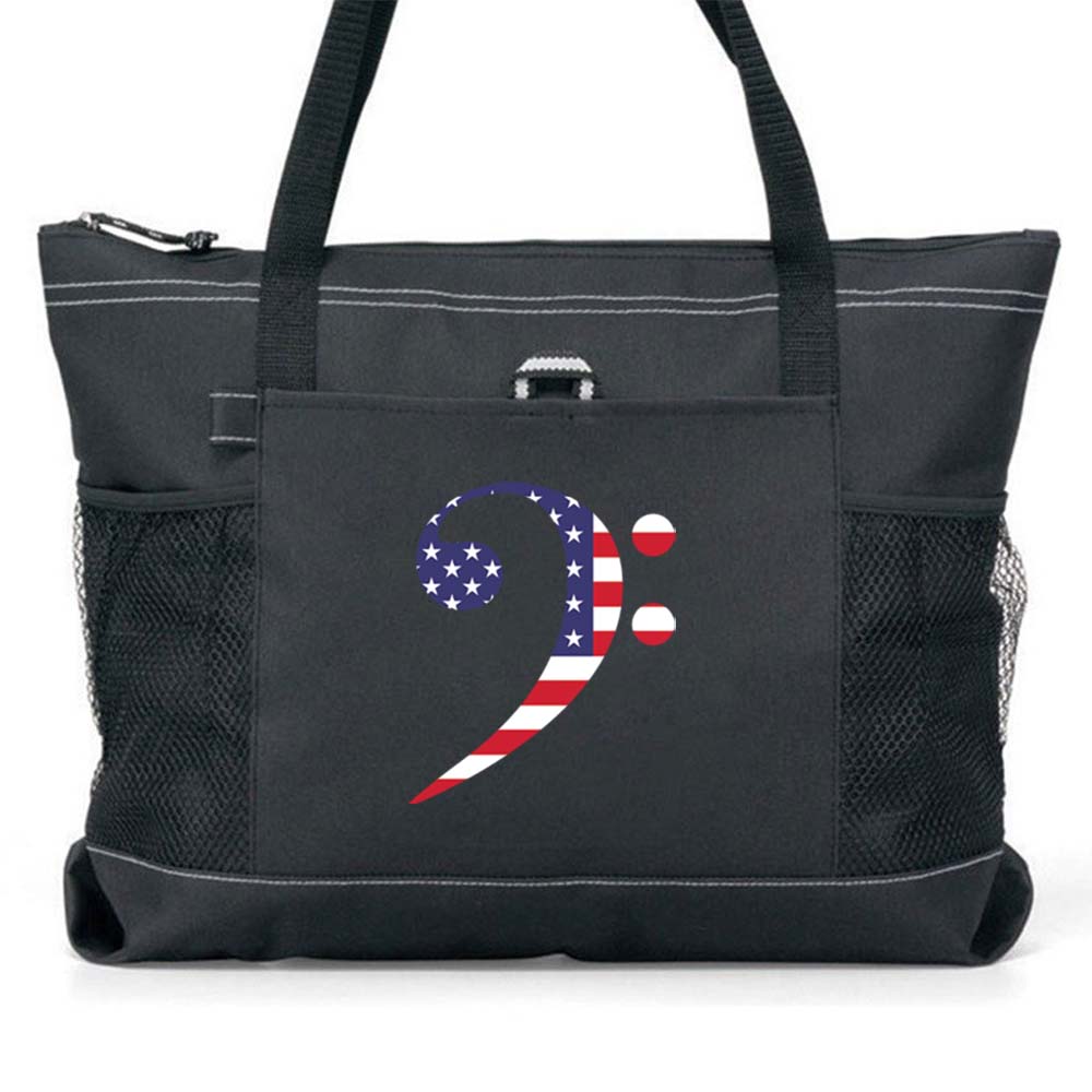 American Flag Clef Carry All Totes
