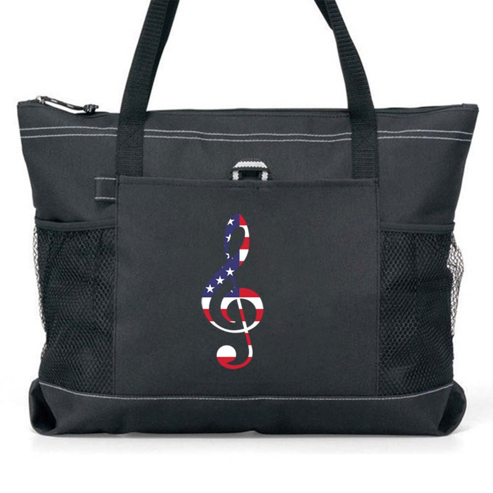 American Flag Clef Carry All Totes