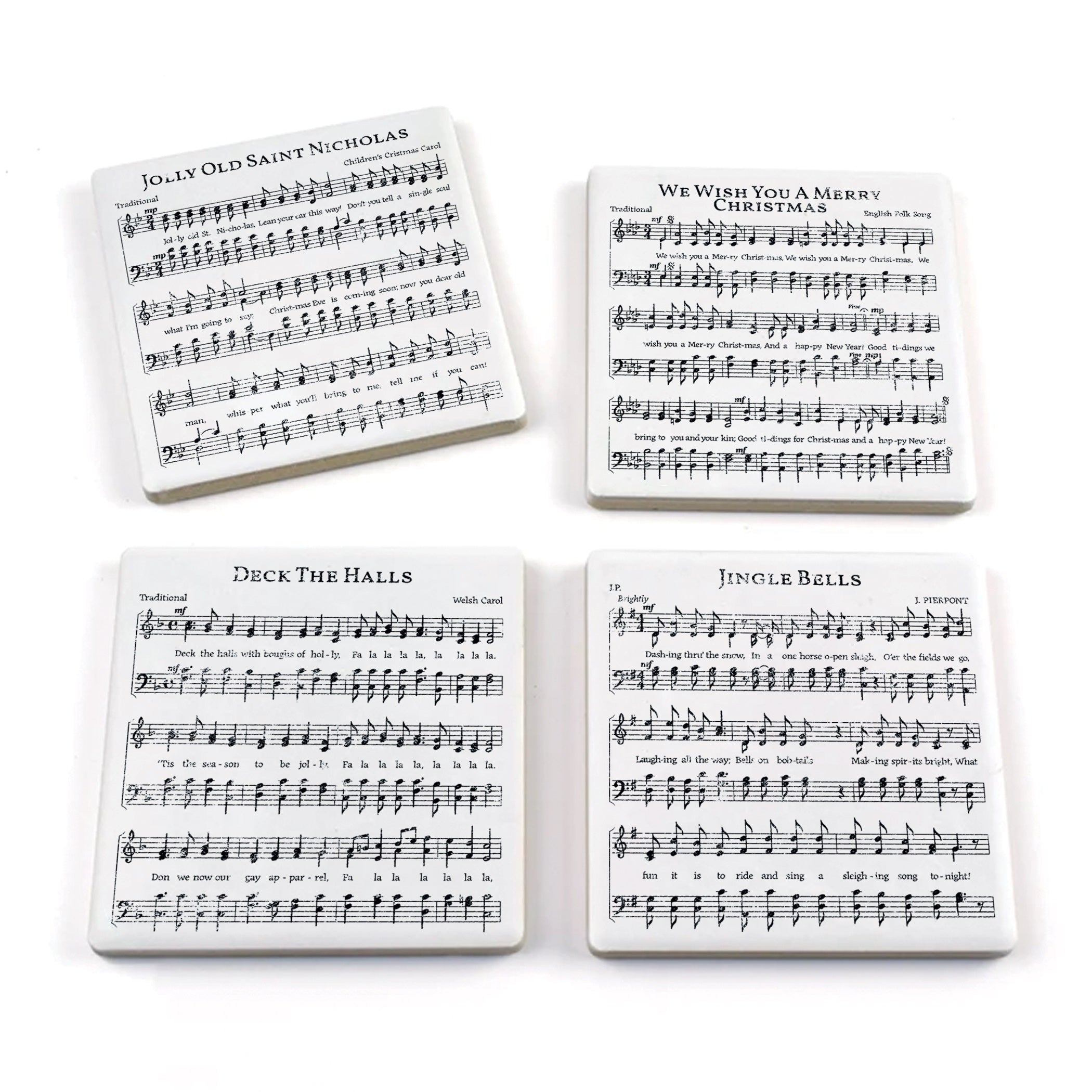 Christmas Carol Coasters - Set of 4