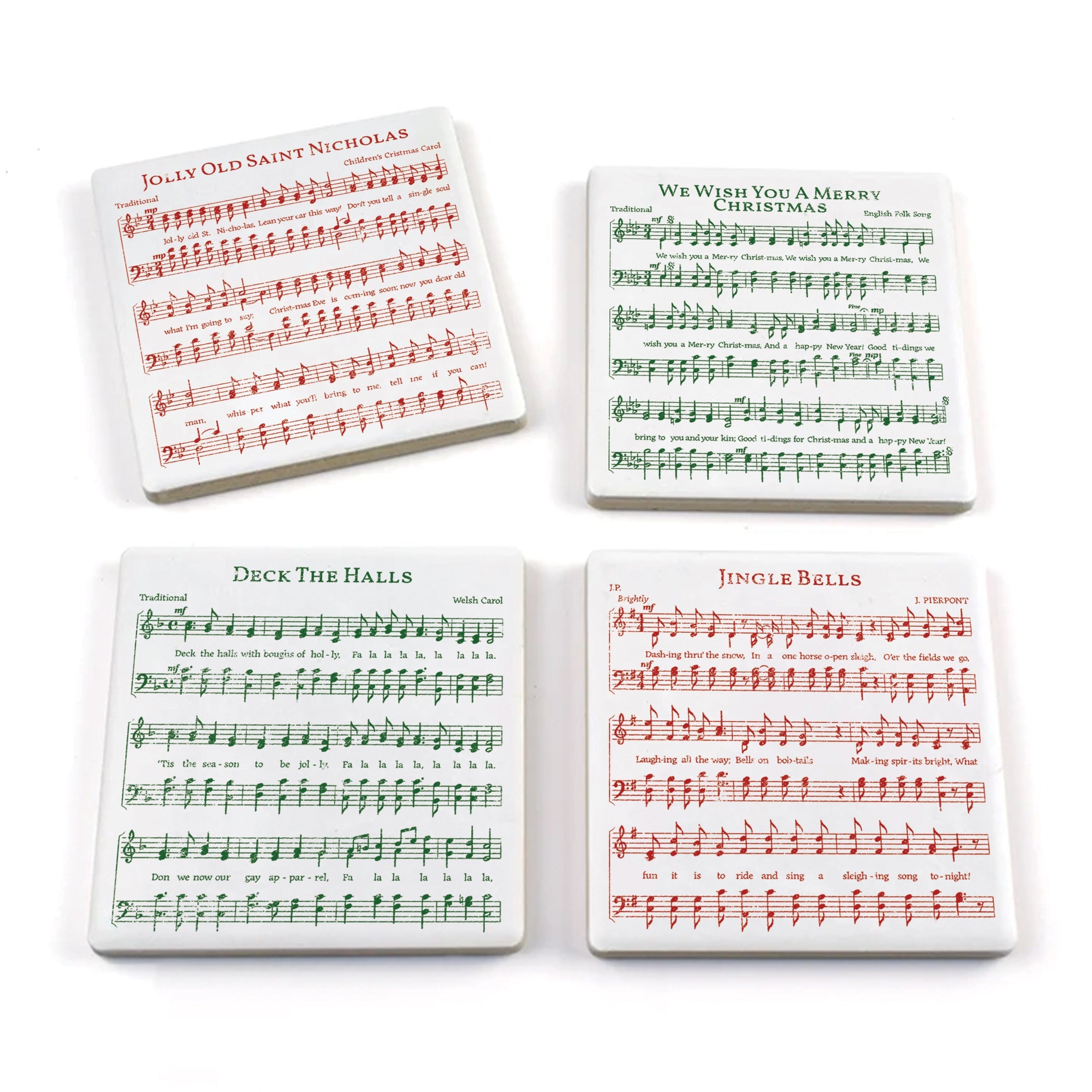 Christmas Carol Coasters - Set of 4