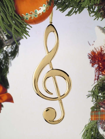 Golden Treble Clef Ornament