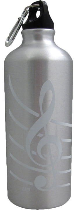 Silver Aluminum G-Clef Water Bottle